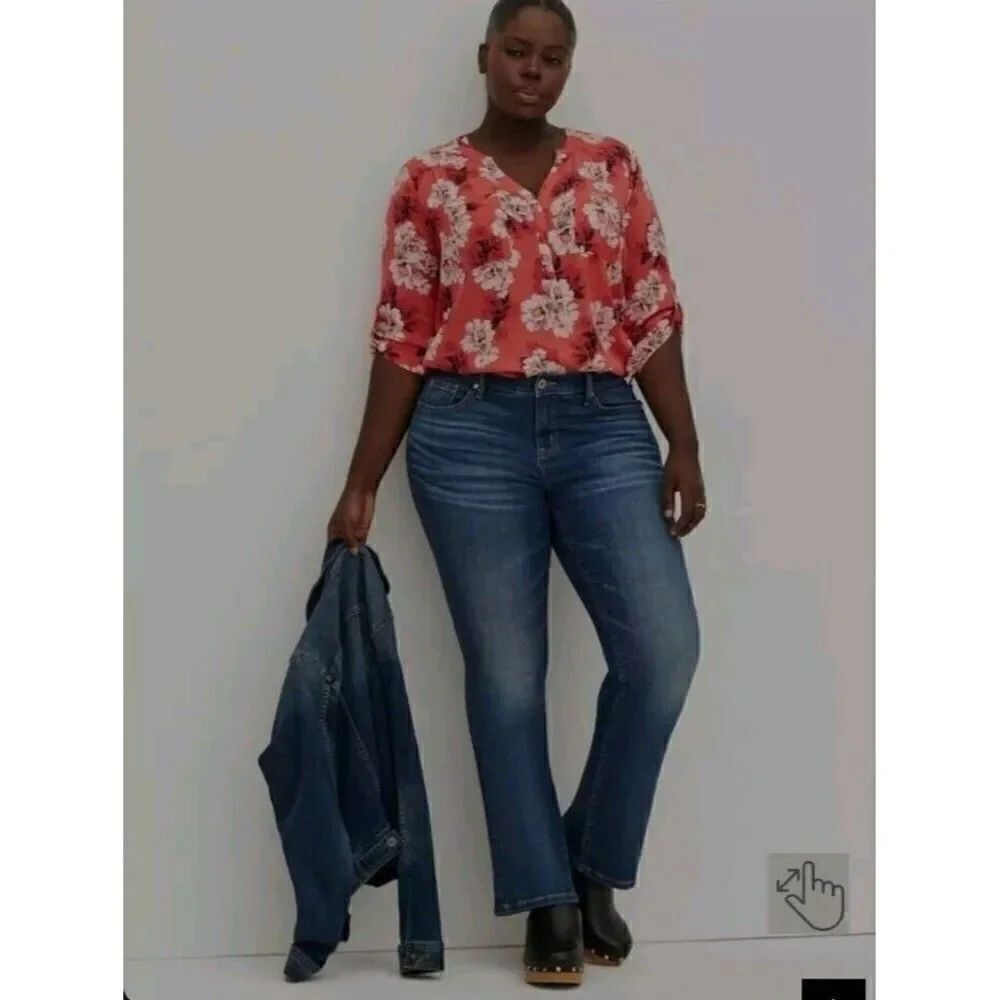 Torrid Harper Rayon Slub Pullover 3/4 Sleeve Blouse Size 4X